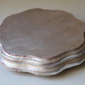 Display Riser Plateau Base for Statues Objects Clocks in Italian Silver Leaf